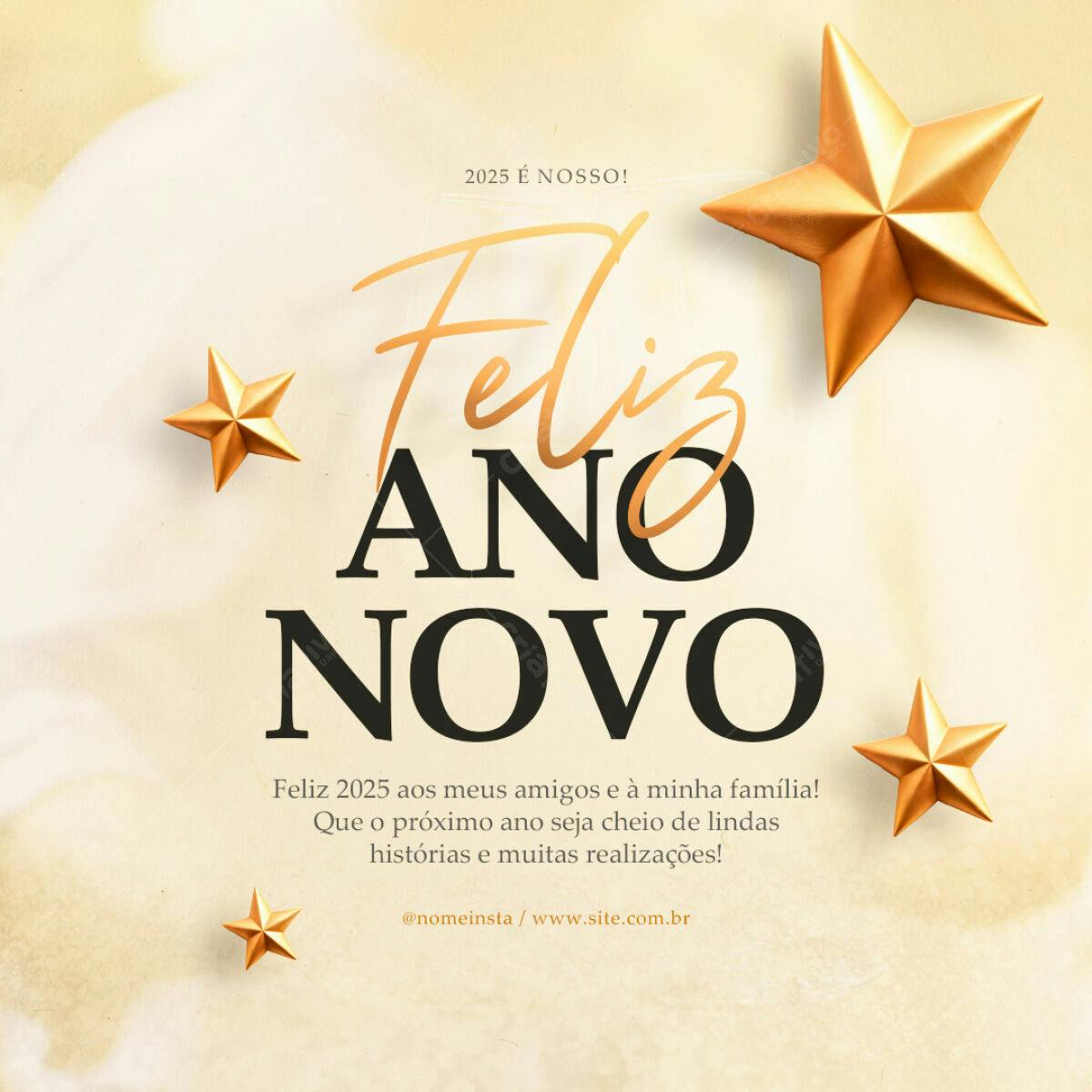 Postagem Feliz Ano Novo PSD Editável
