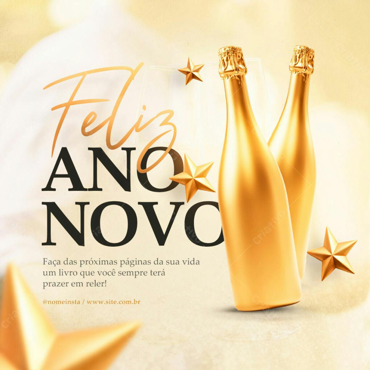 Postagem Feliz Ano Novo PSD Editável