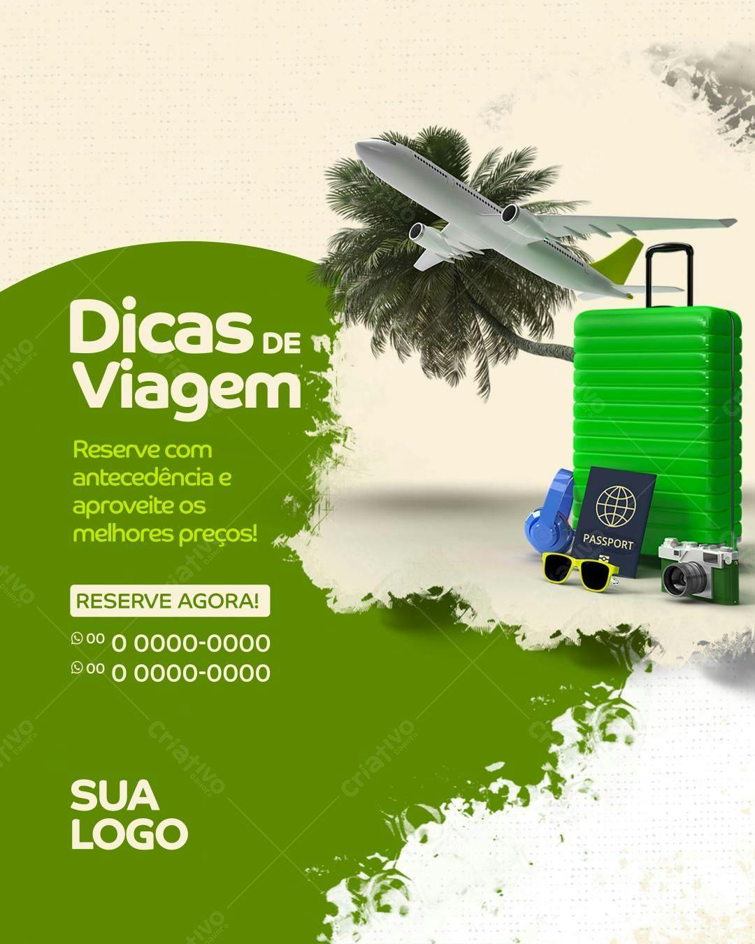 Postagem Instagram Dicas de Viagem PSD Editável