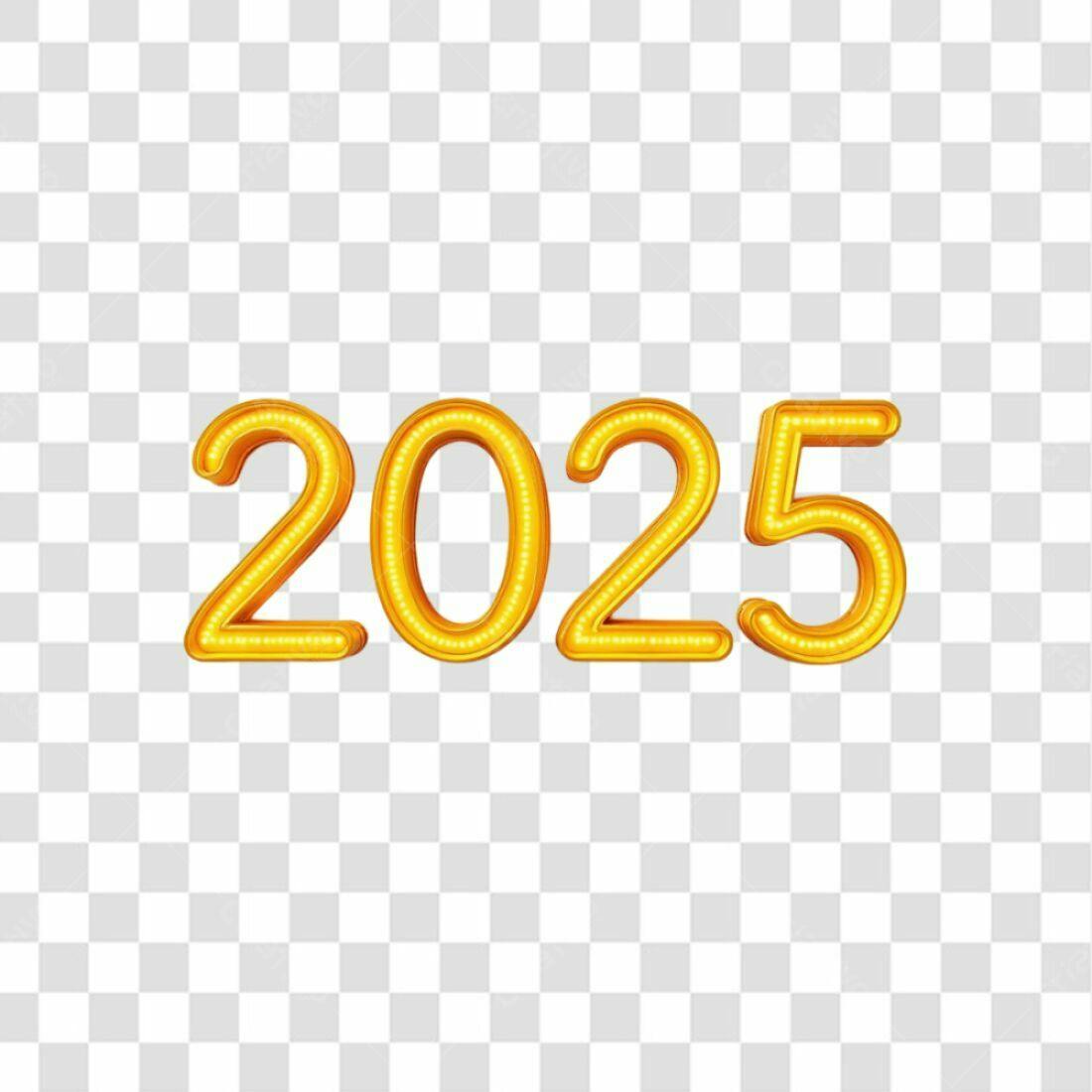 Icone Ano Novo 2025 PNG com fundo transparente