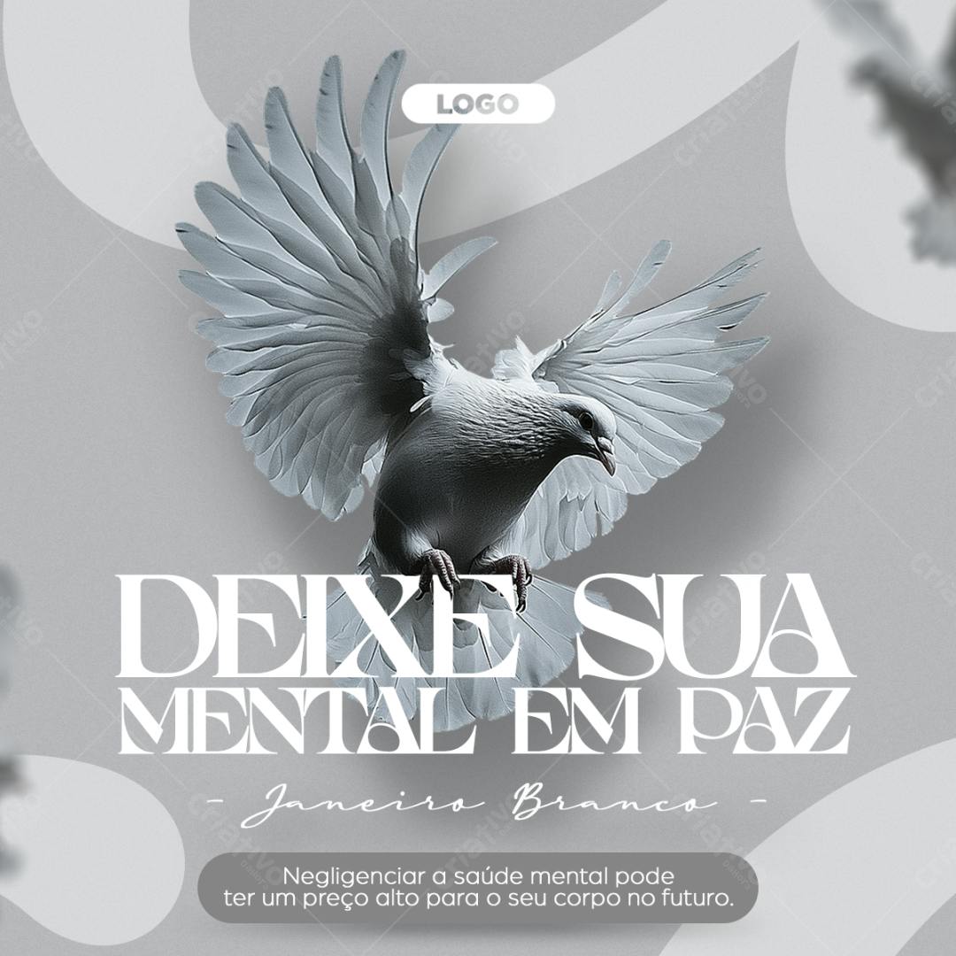 Post para Janeiro Branco PSD Editável