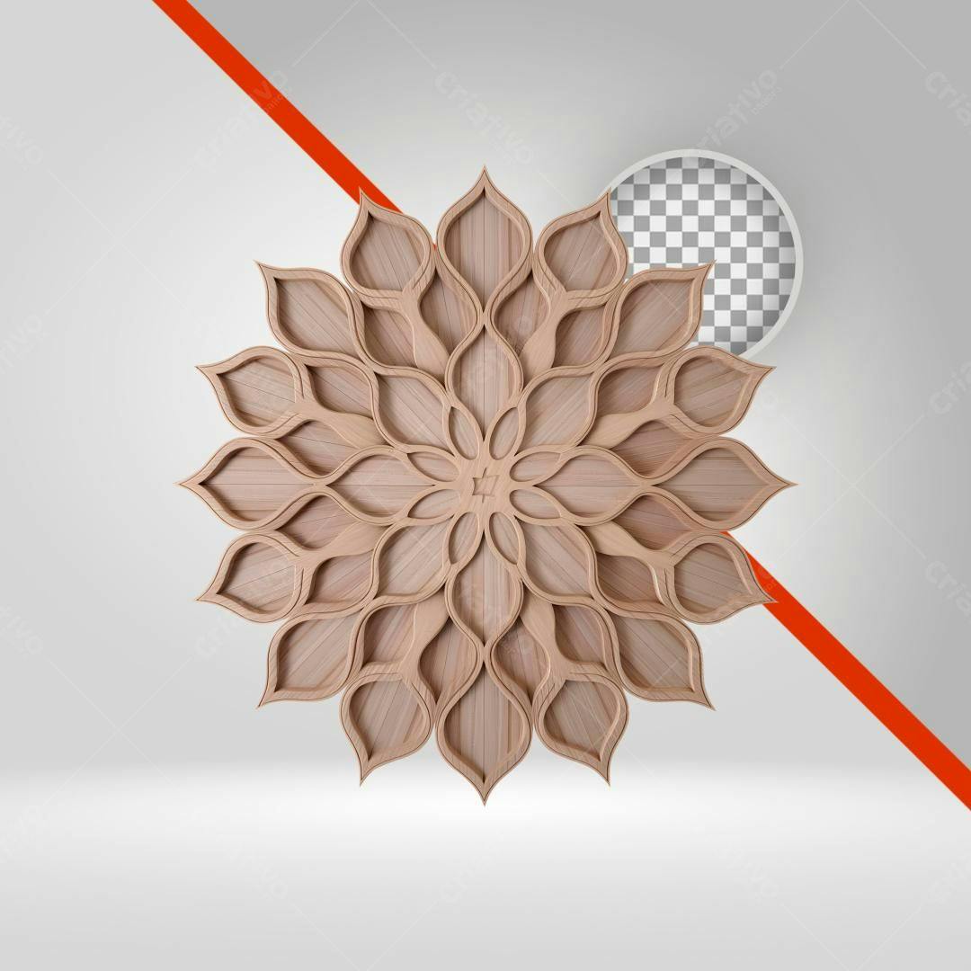 Icone Mandala Madeira PNG com fundo transparente