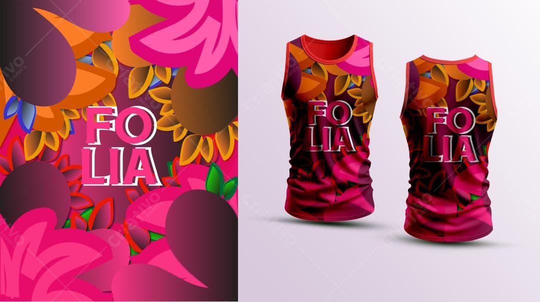 Padrão Vetorial Floral para Vestuário Rosa e Laranja