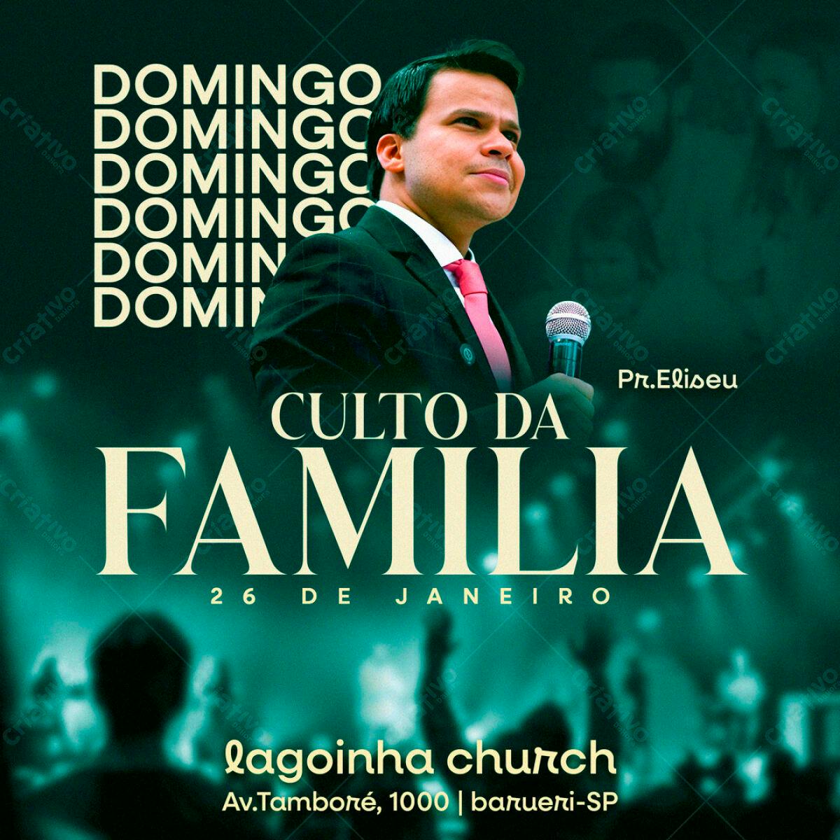 Flyer para Culto da Família PSD Editável