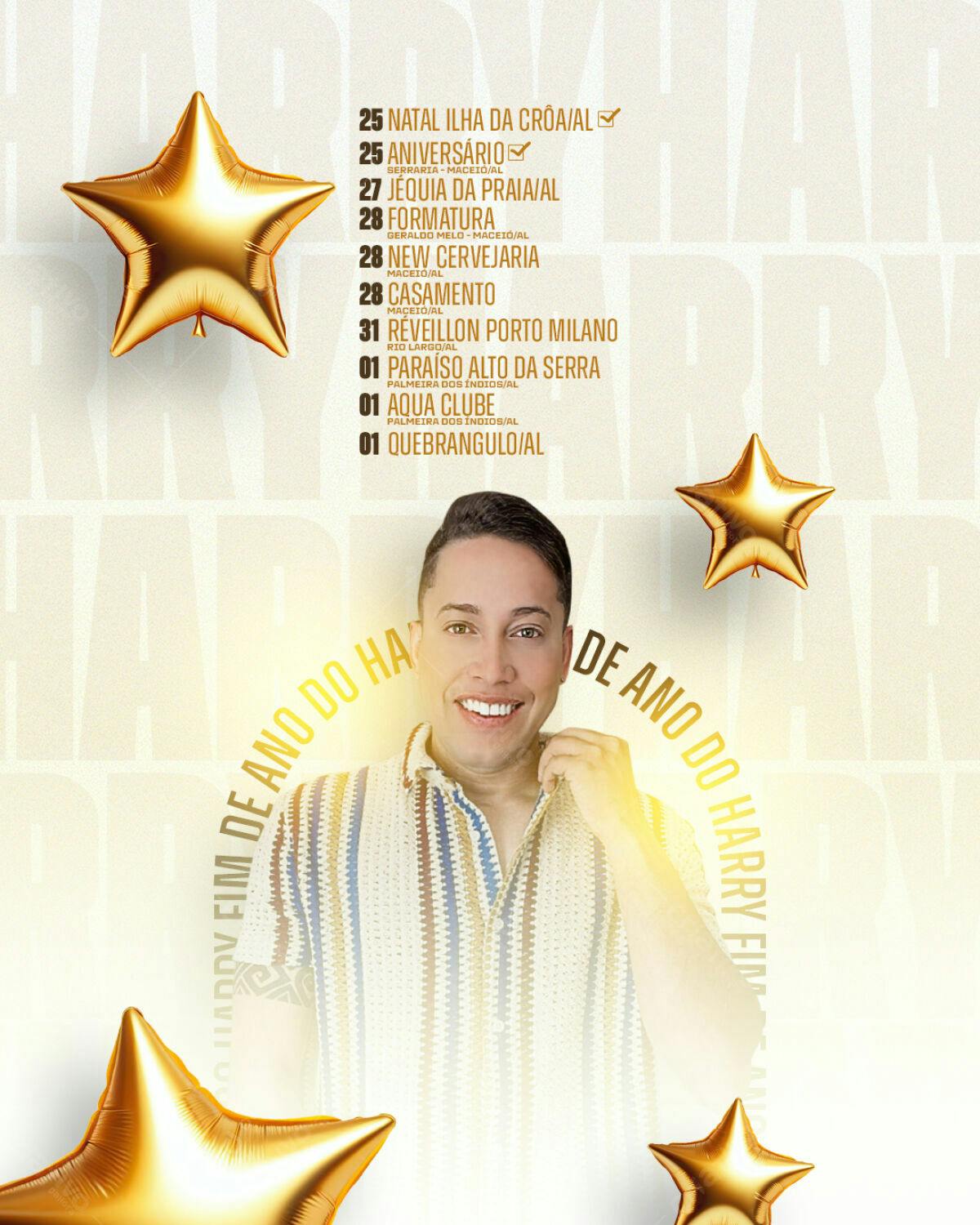 Flyer Réveillon e Shows do Harry PSD Editável