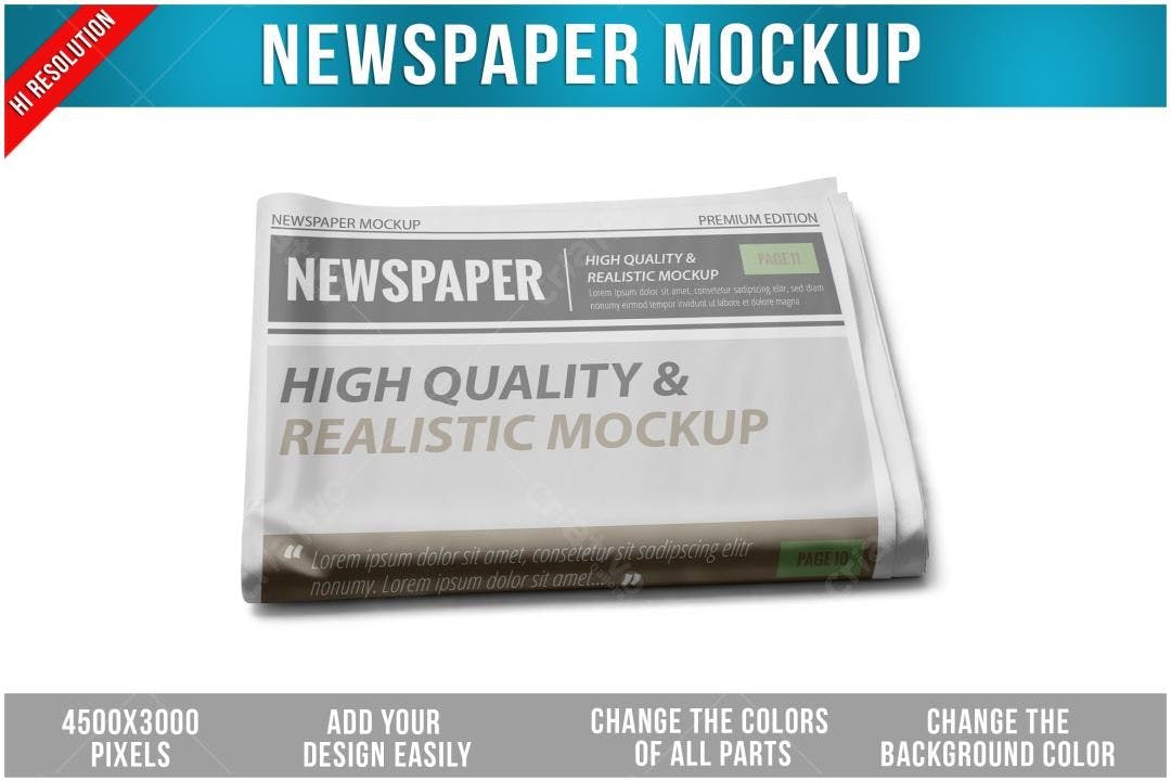 Mockup Realista de Jornal: Alta Resolução