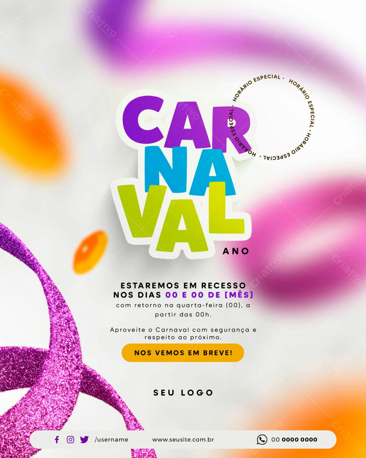 Flyer para Carnaval PSD Editável