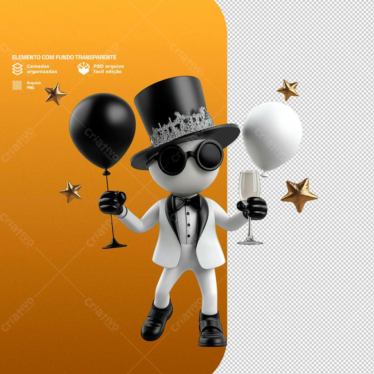 PSD Festa de Ano Novo Elegante PSD Editável