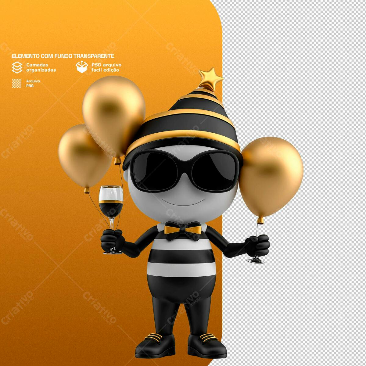 Personagem Festa Adulto PSD Editável