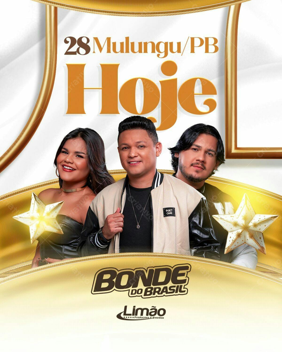 Flyer para Show do Bonde do Brasil em Mulungu/PB PSD Editável