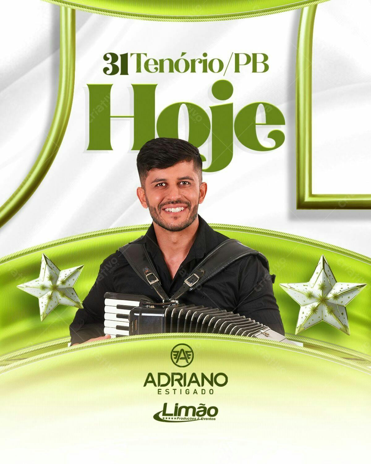 Flyer para Show Musical de Adriano Estigado PSD Editável