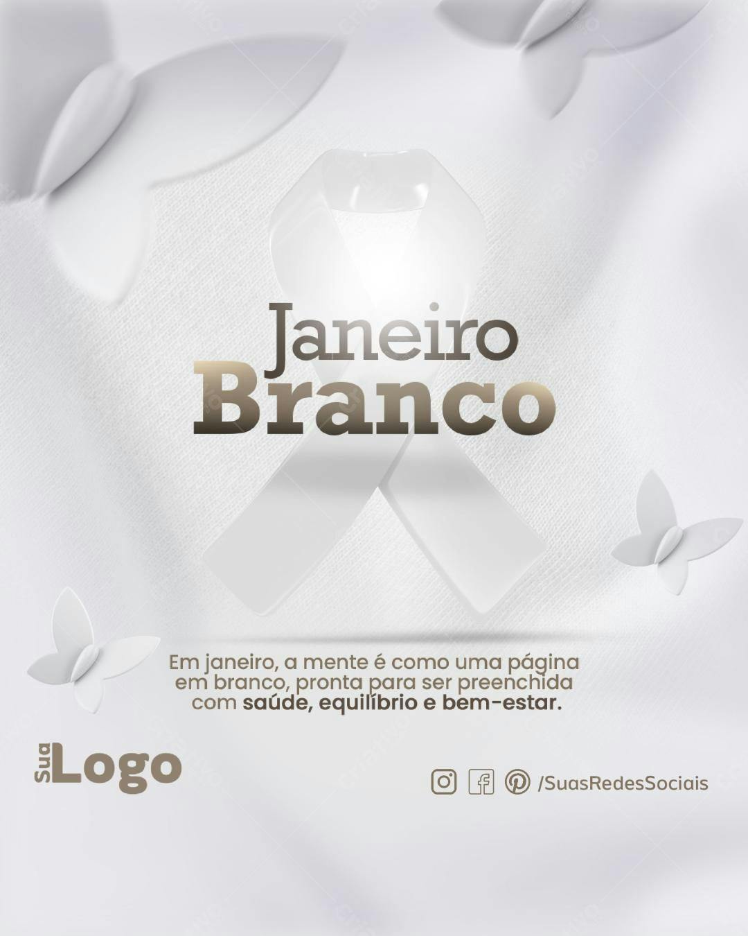 Post para Janeiro Branco PSD Editável