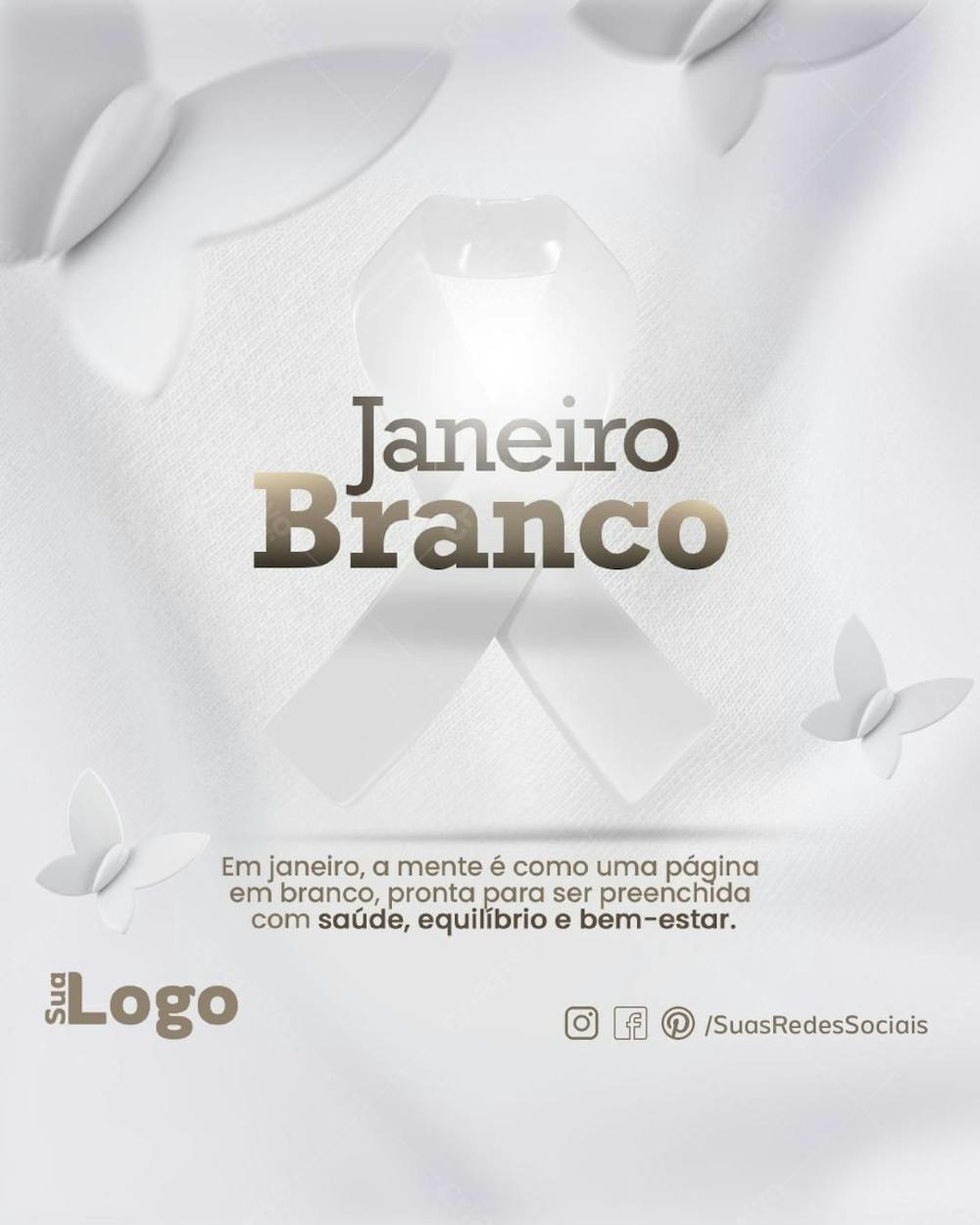 Postagem Janeiro Branco Social Média Psiquiatria Saude Mente