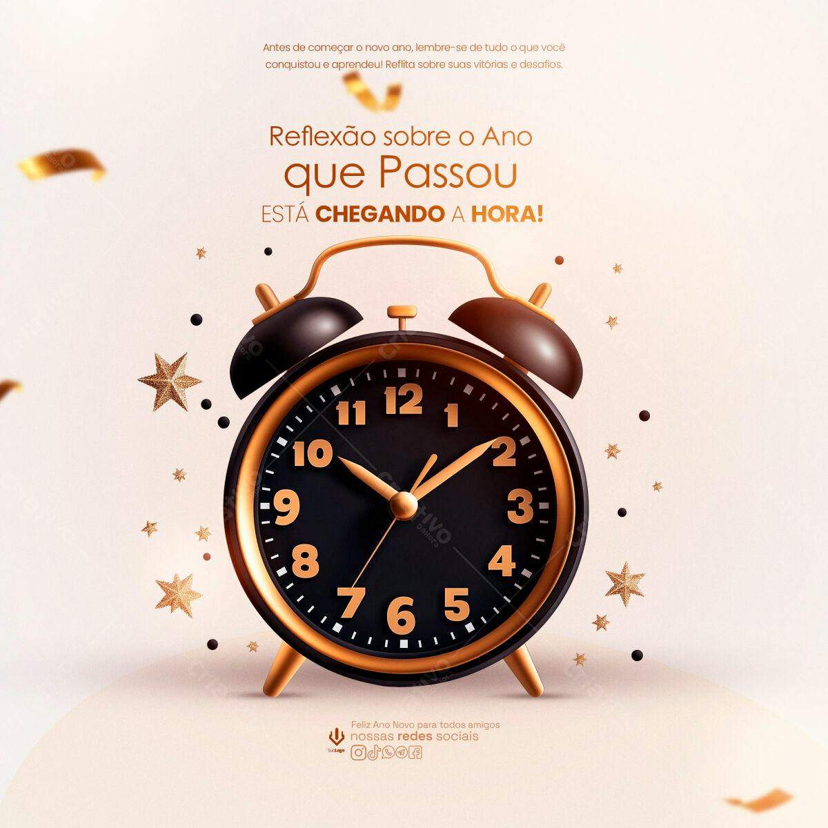 Flyer para Reflexão de Ano Novo PSD Editável