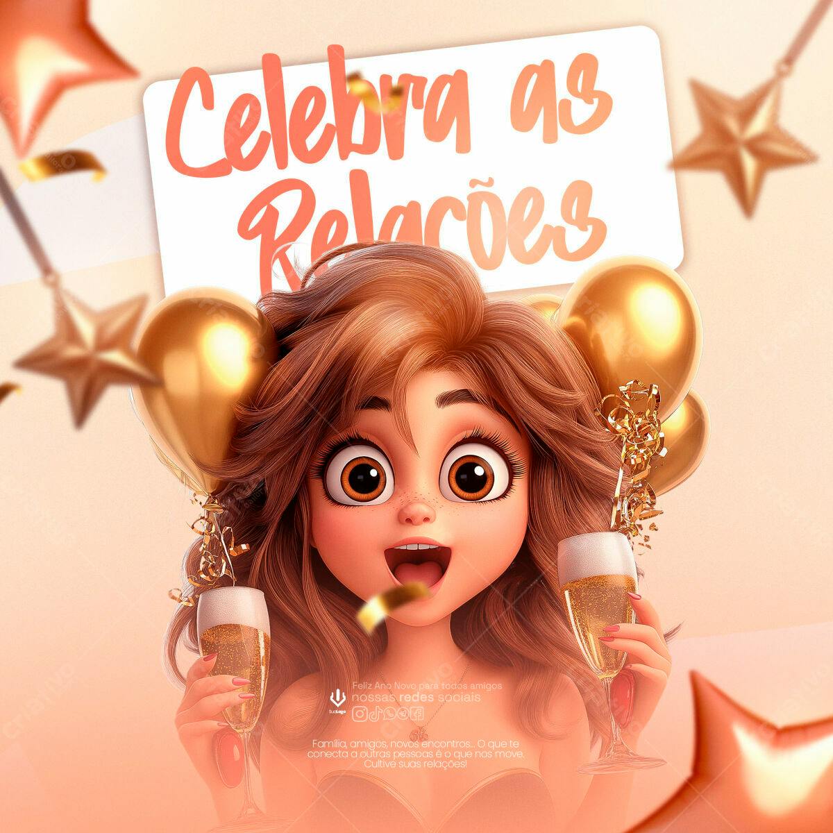 Flyer para Celebrar Relações PSD Editável