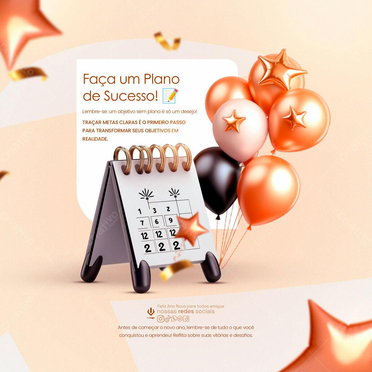 Flyer para Planejamento de Ano Novo PSD Editável