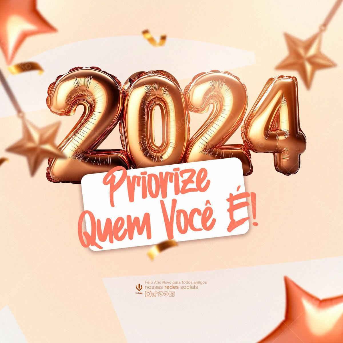 Postagem Ano Novo 2024 PSD Editável