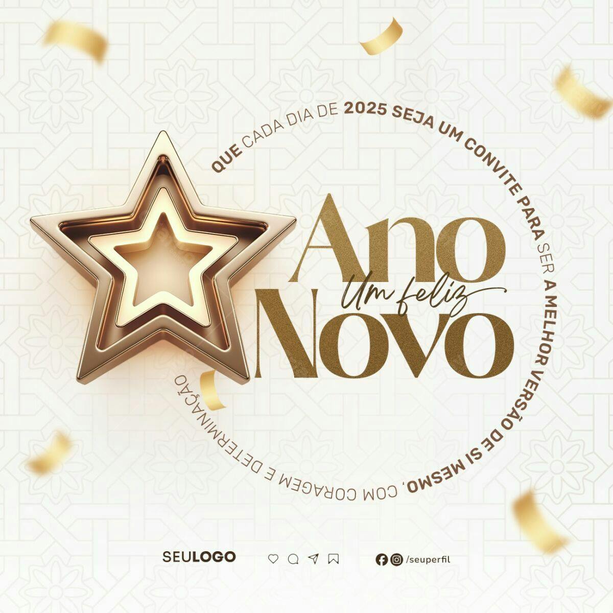 Flyer Feliz Ano Novo PSD Editável