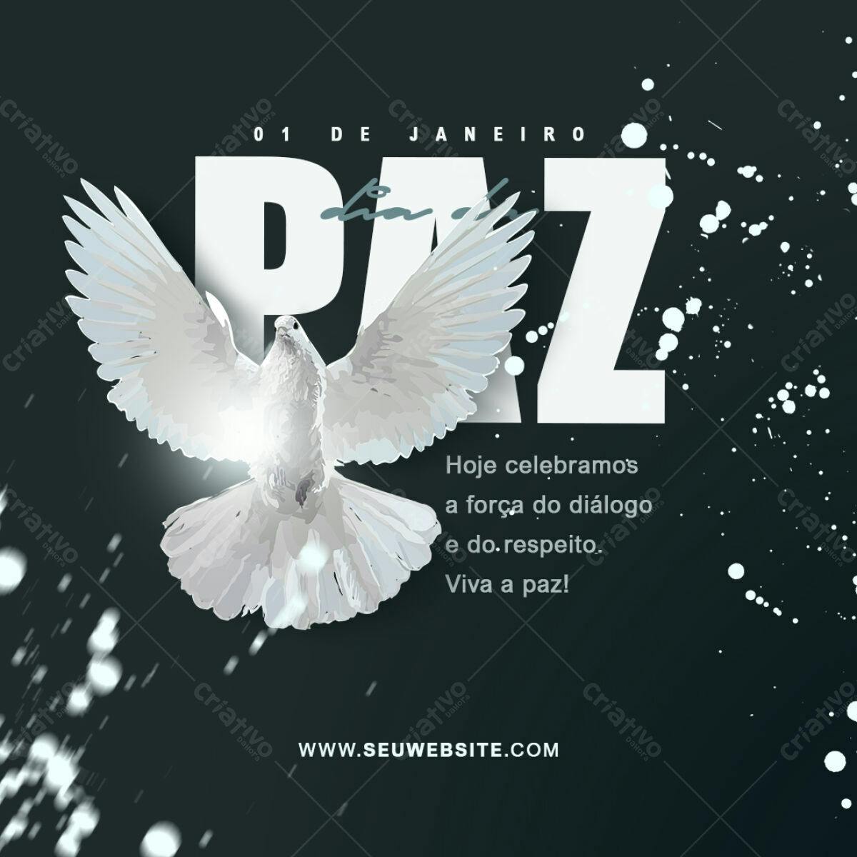 Post para Dia da Paz PSD Editável