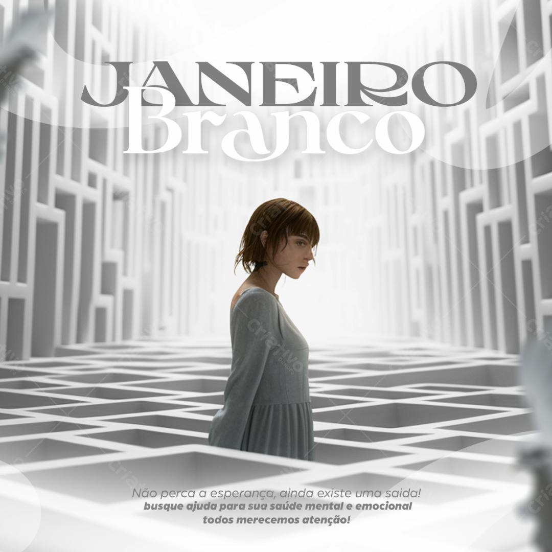 Poster Janeiro Branco PSD Editável