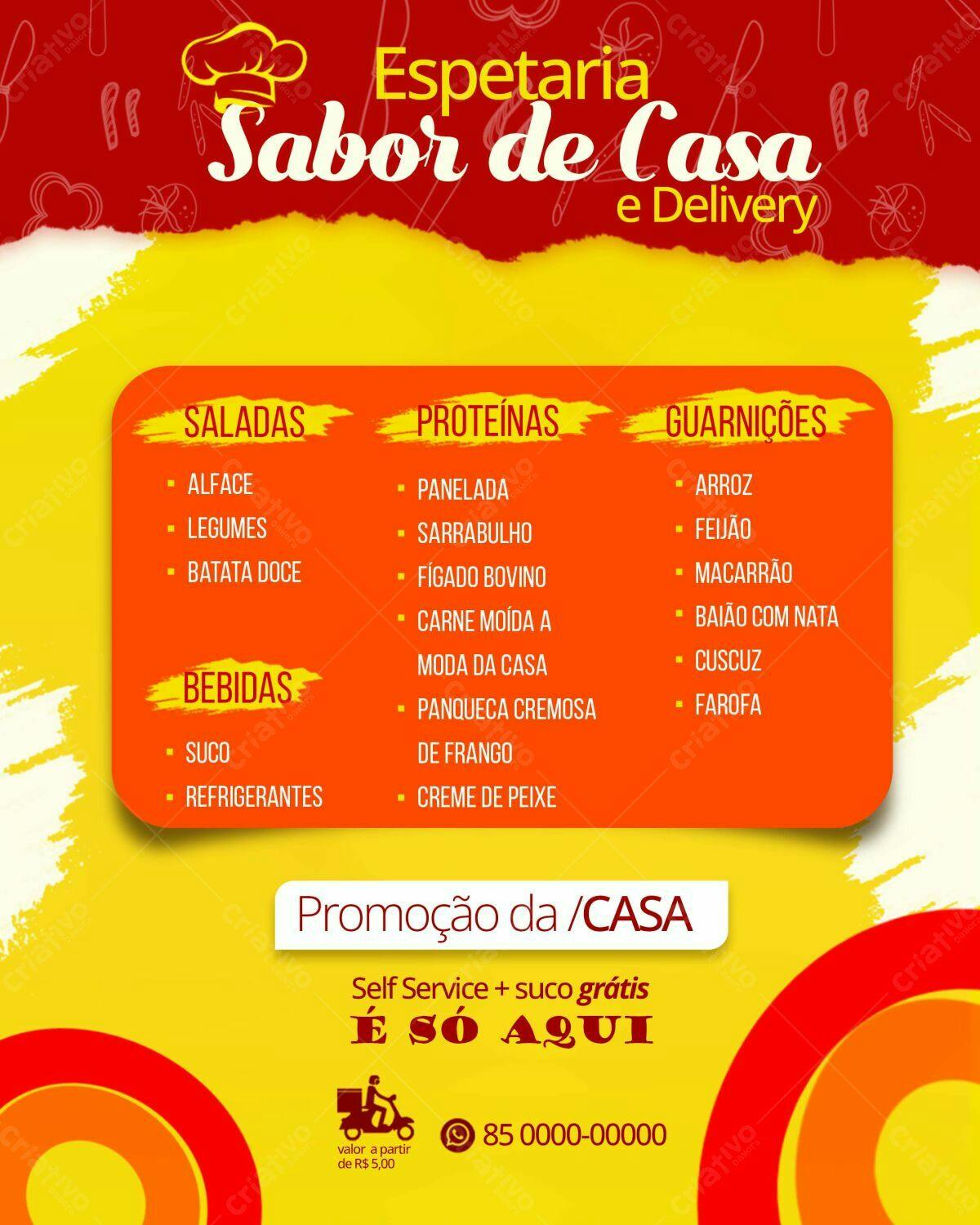 Flyer para Espetaria PSD Editável