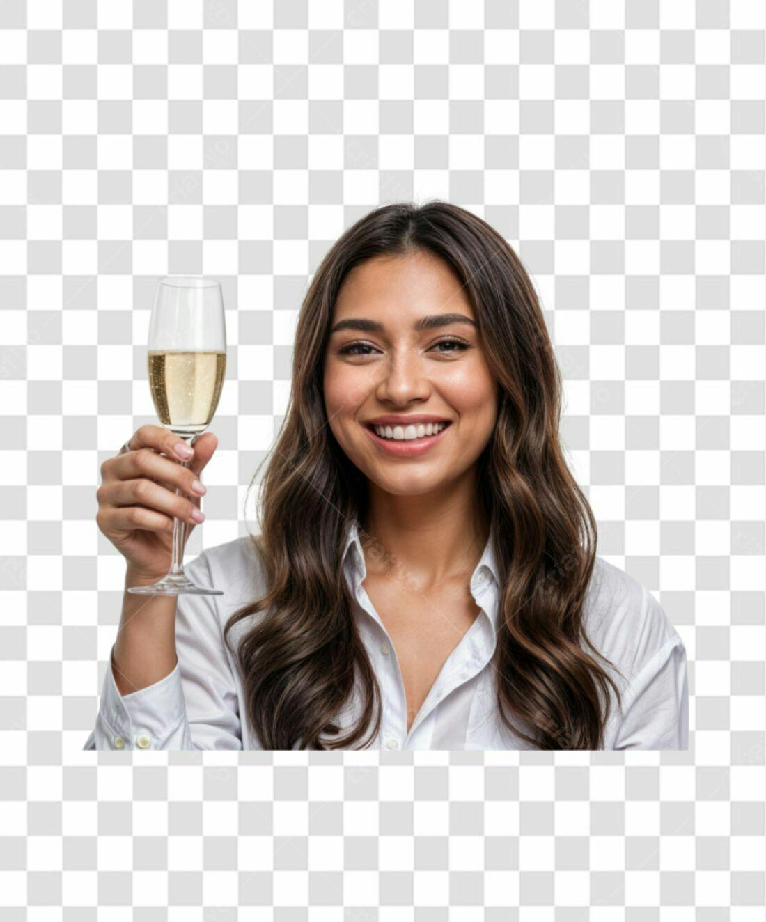 Imagem PNG com fundo transparente Mulher brindando Ano Novo
