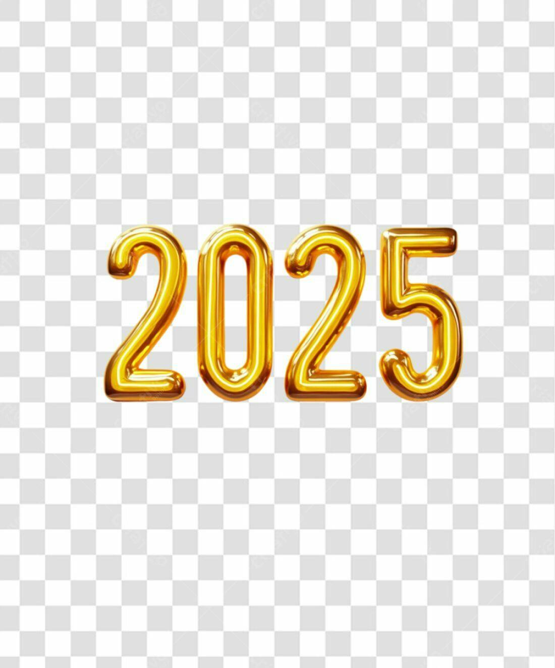 Icone Ano Novo 2025 PNG com fundo transparente