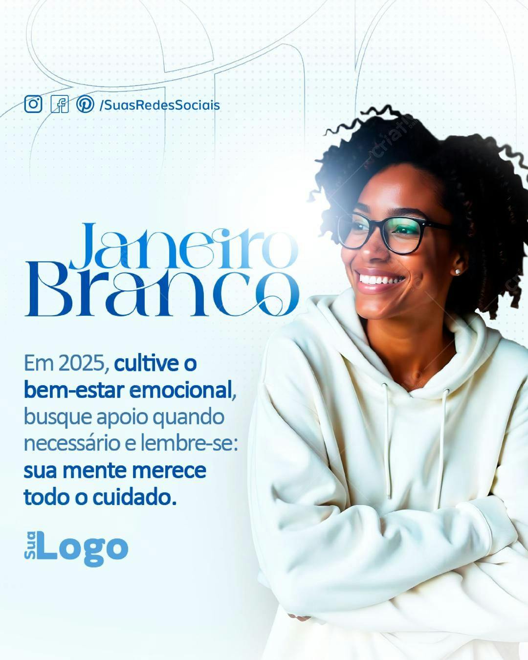 Post para Janeiro Branco PSD Editável
