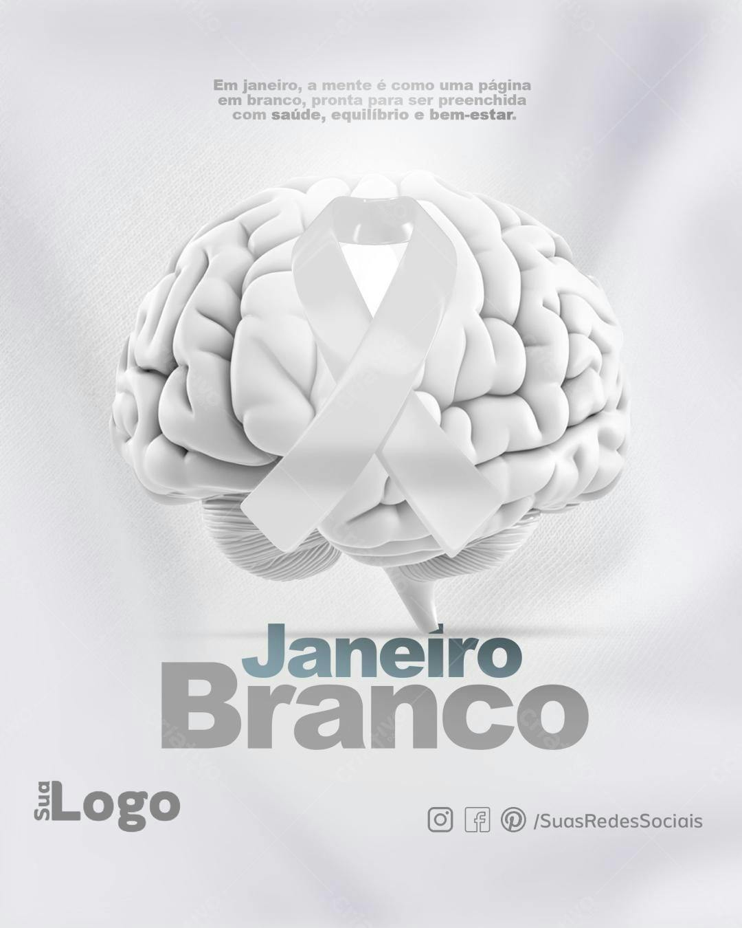 Flyer Janeiro Branco PSD Editável