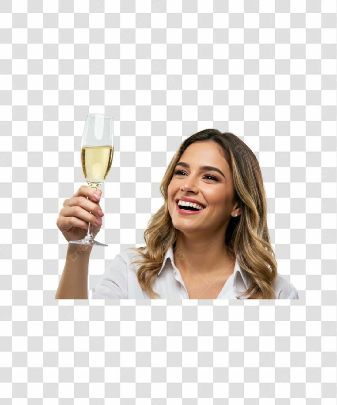 Imagem PNG com fundo transparente Mulher brindando champanhe
