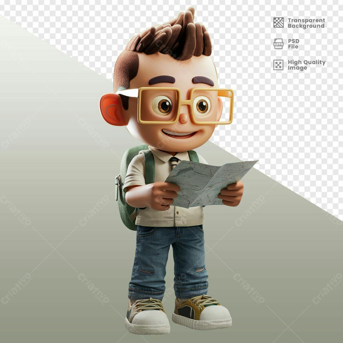 Personagem Cartoon Ilustração PSD Editável