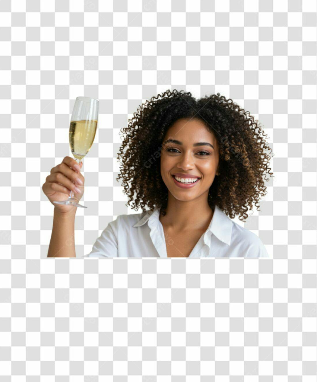Imagem PNG com fundo transparente mulher brindando