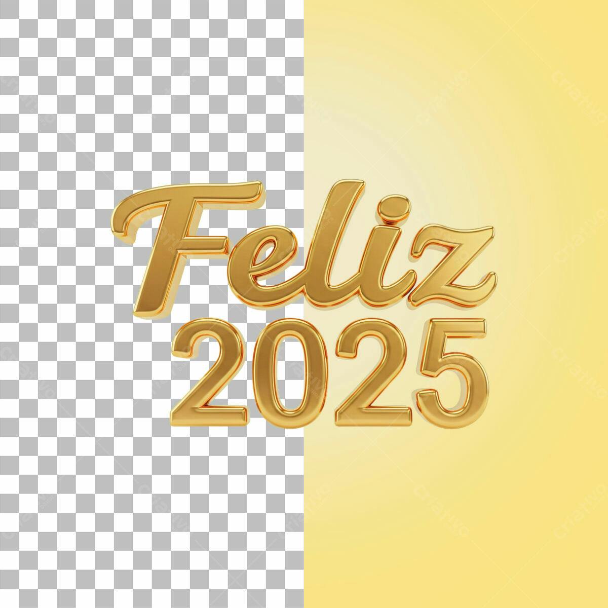 Feliz 2025 - Arte para Ano Novo PSD Editável