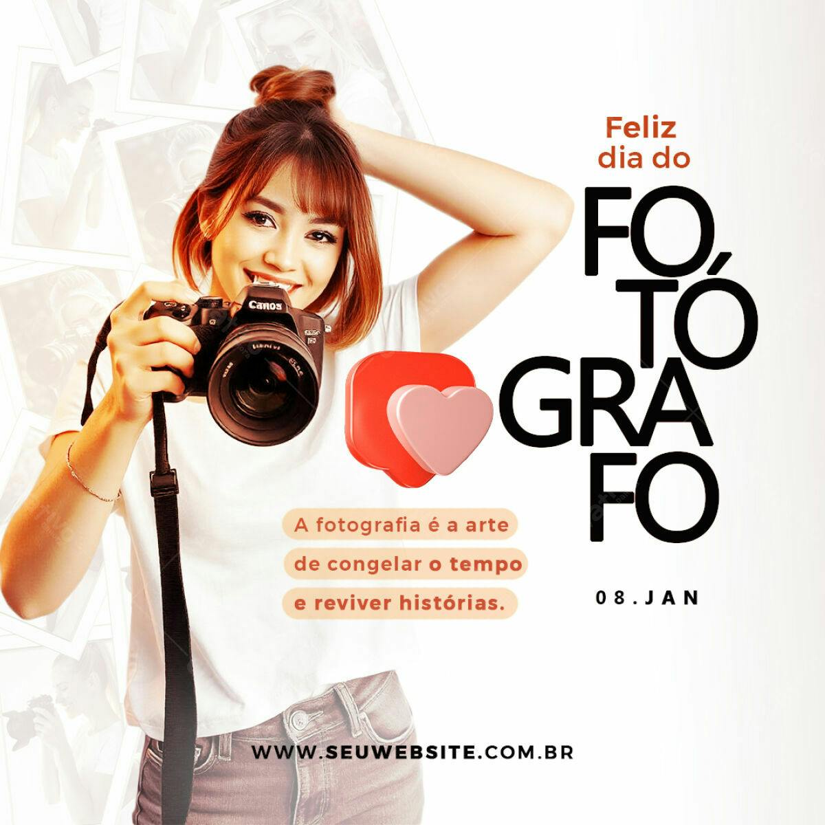 Post para o Dia do Fotógrafo PSD Editável
