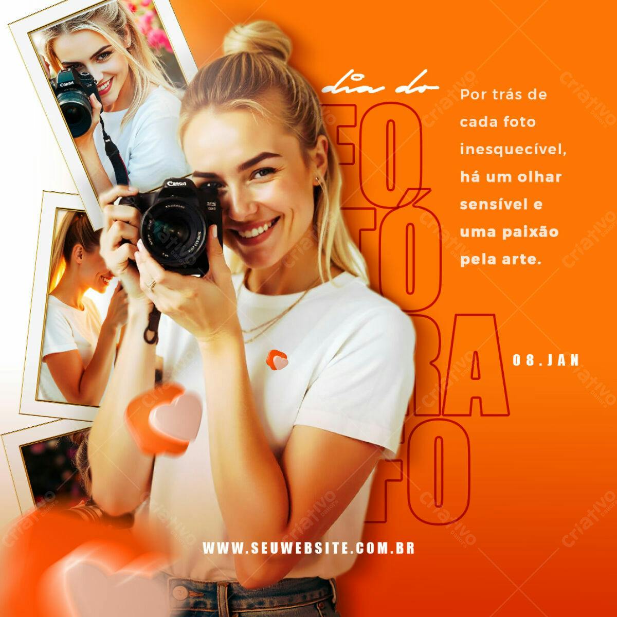 Postagem Dia do Fotógrafo PSD Editável