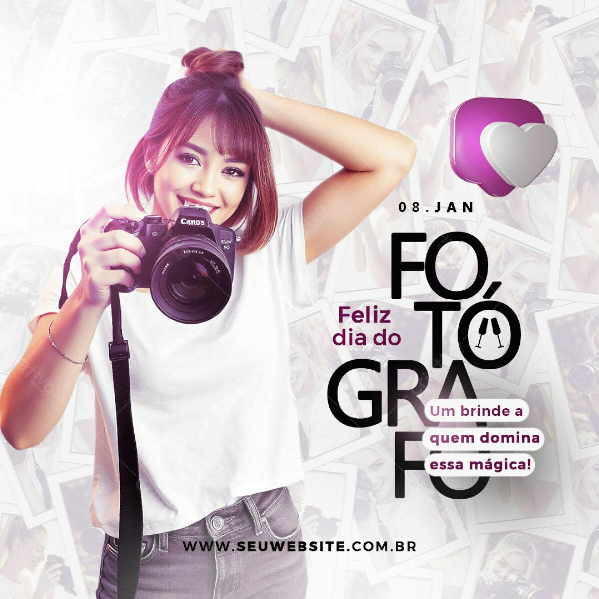 Flyer Dia do Fotógrafo PSD Editável