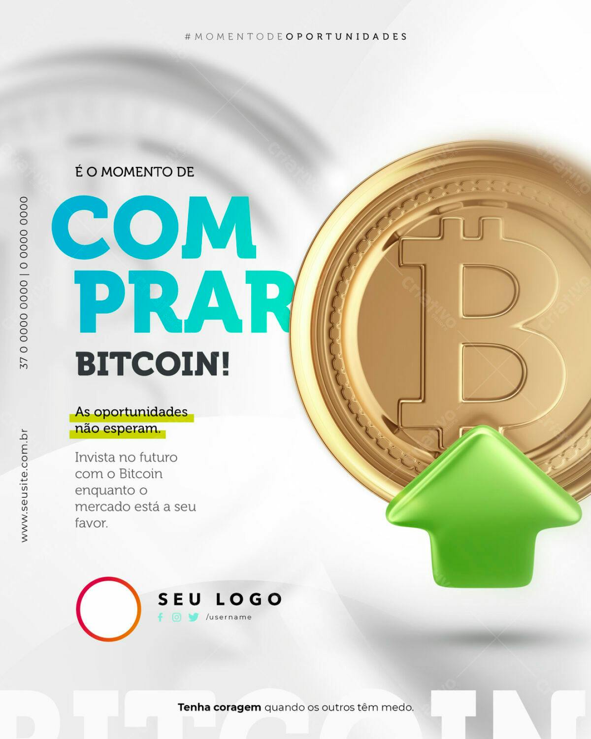 Flyer para Investimento em Bitcoin PSD Editável
