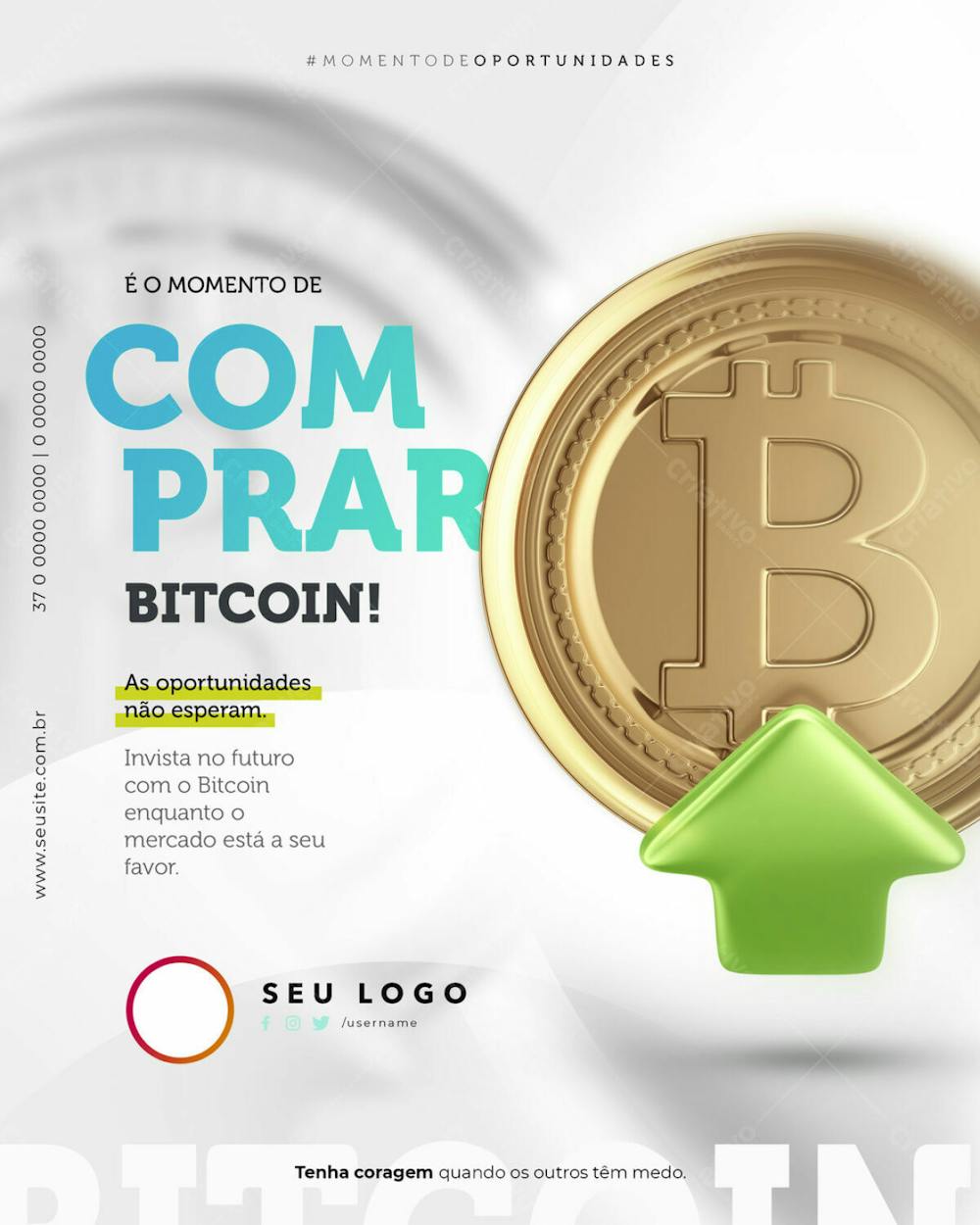 Psd Editável Corretora Criptomoedas Bitcoin As Oportunidades Não Esperam 12 24