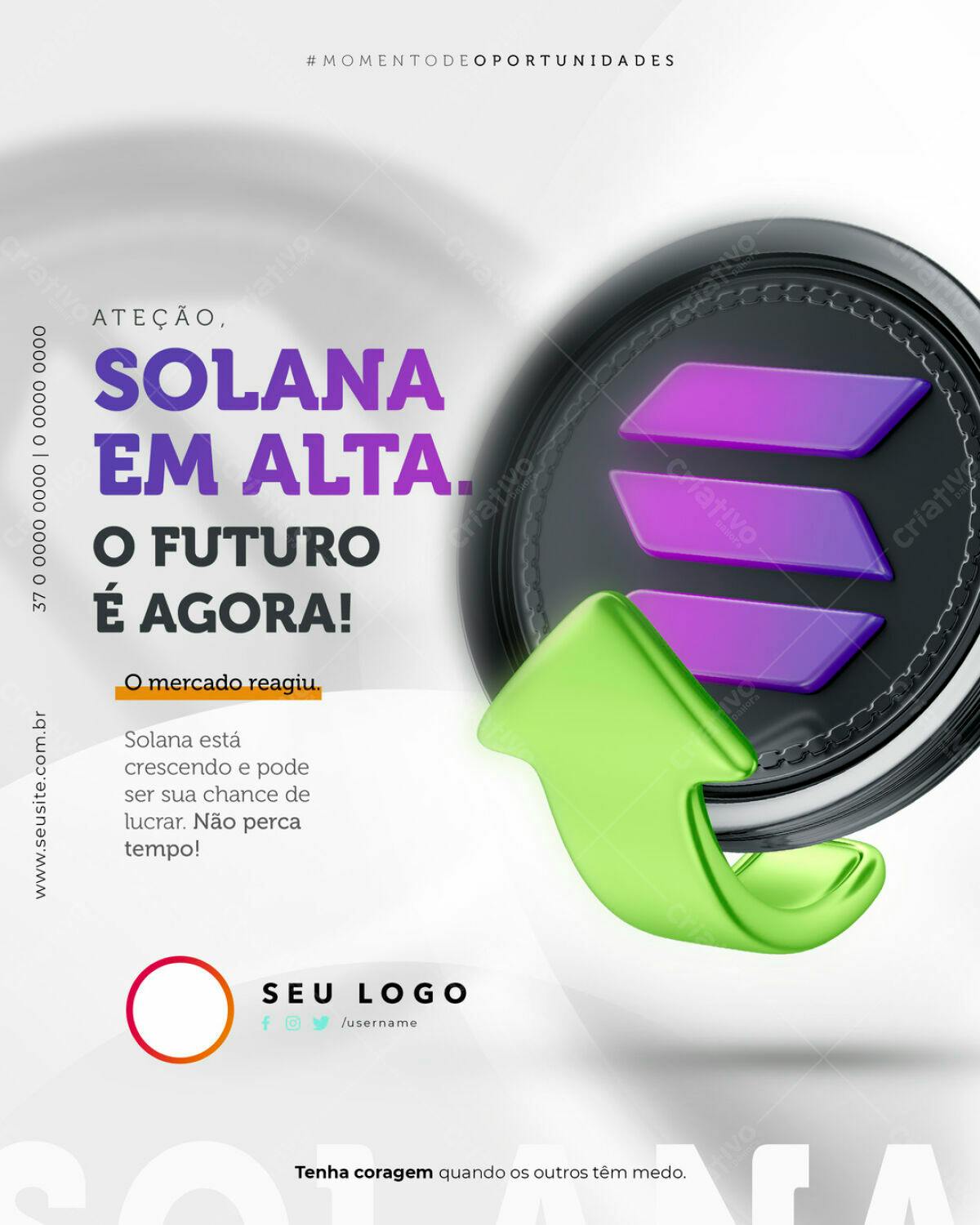 Flyer para Investimento em Solana PSD Editável