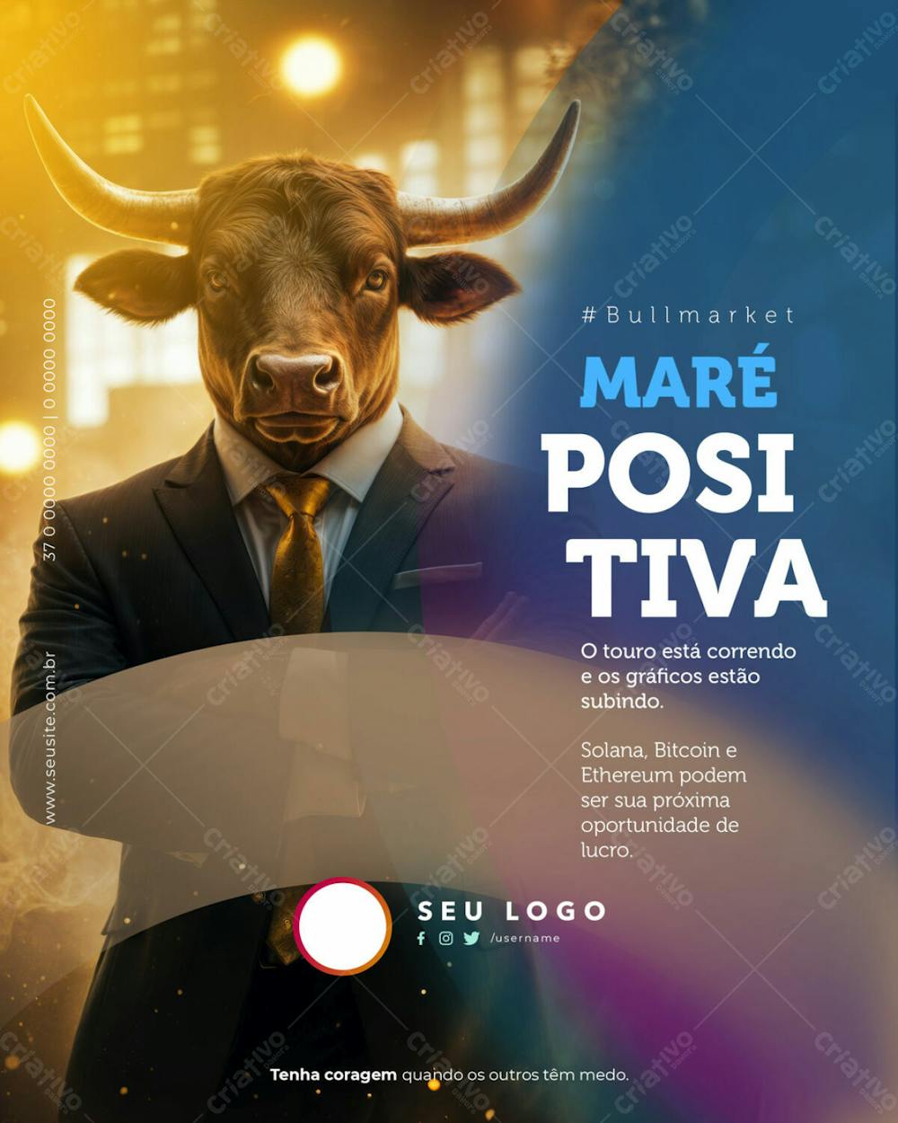 Psd Editável Corretora Criptomoedas Bullmarket Maré Positiva 12 24