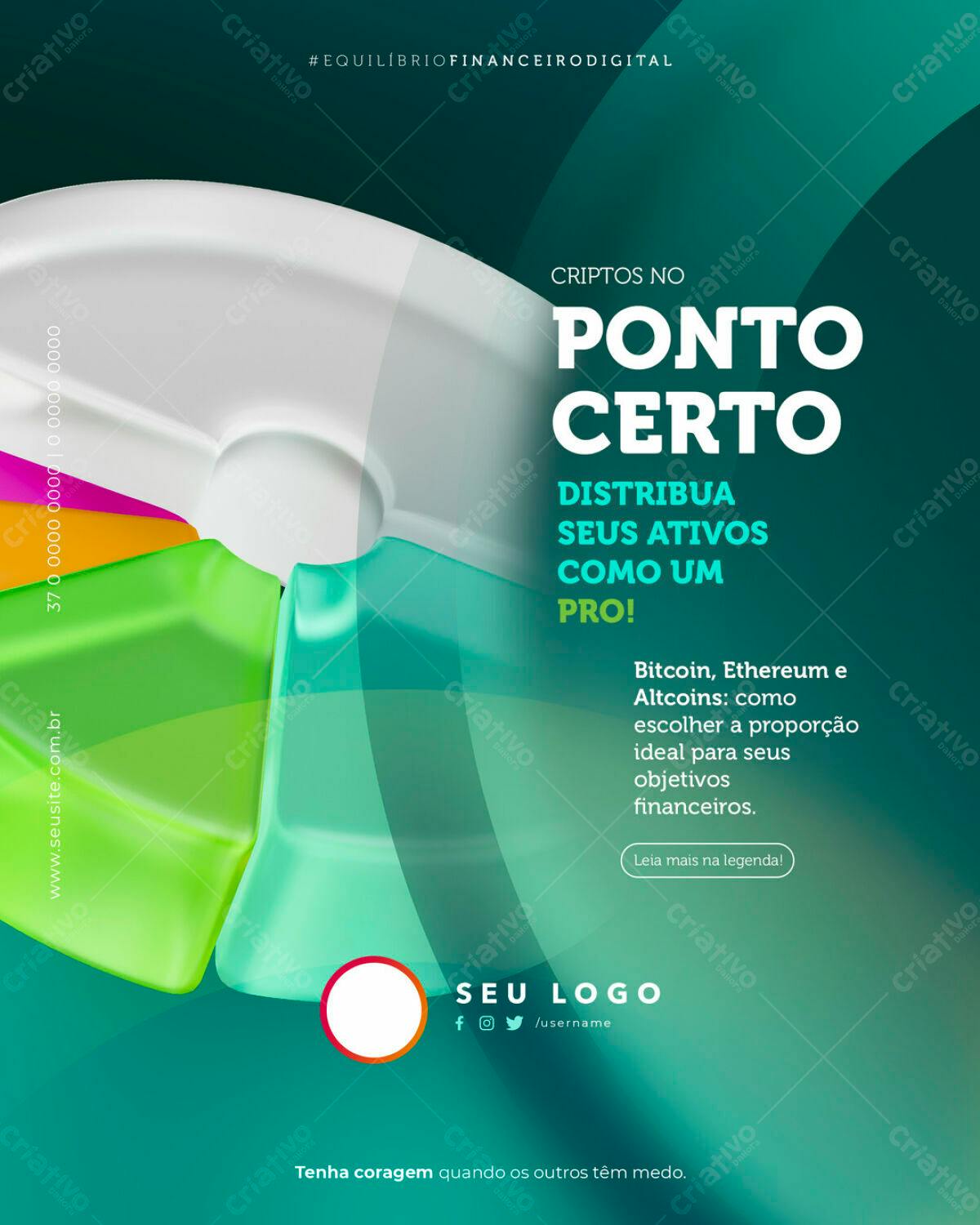 Post para Investimentos em Criptomoedas PSD Editável