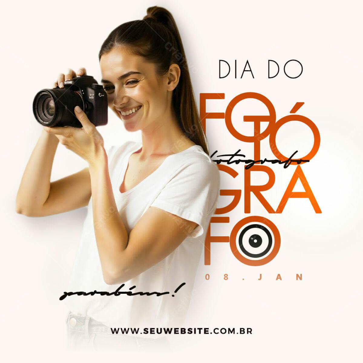 Flyer Dia do Fotógrafo PSD Editável