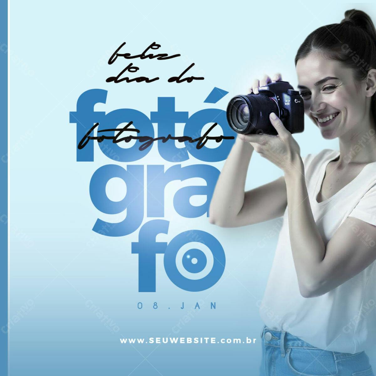 Post para o Dia do Fotógrafo PSD Editável