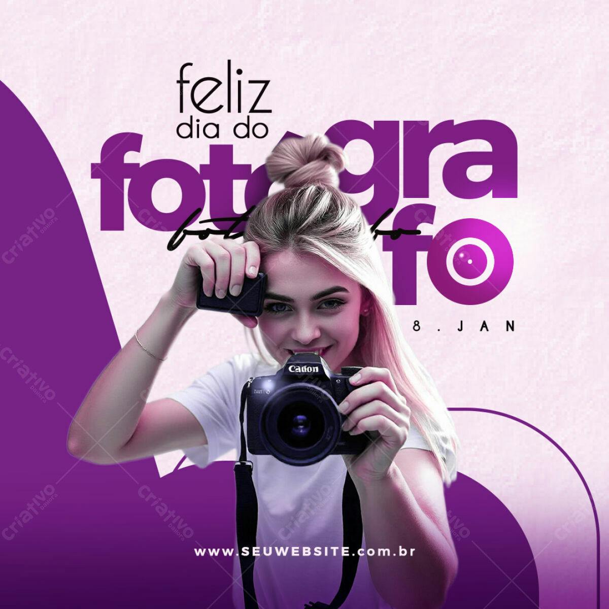 Flyer Dia do Fotógrafo PSD Editável