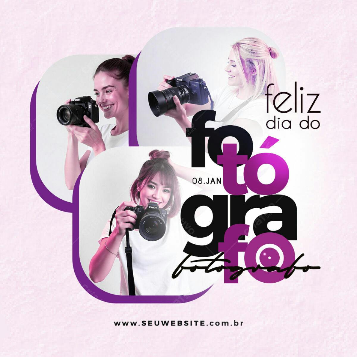 Flyer Dia do Fotógrafo PSD Editável