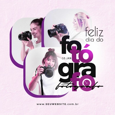 Flyer Dia do Fotógrafo PSD Editável