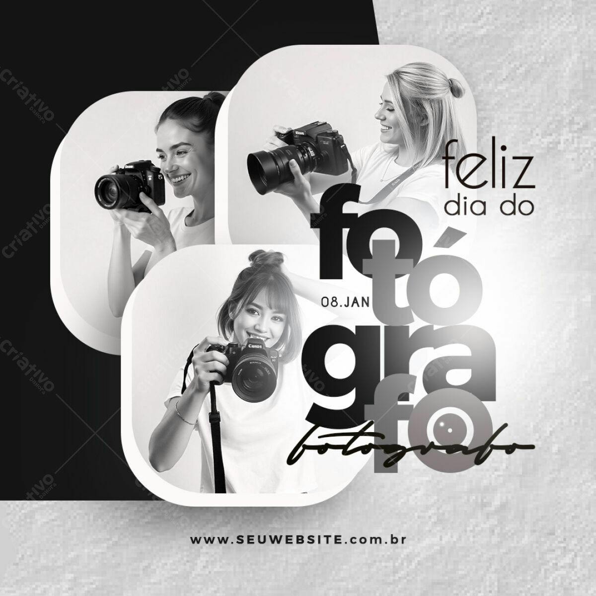 Flyer Dia do Fotógrafo PSD Editável