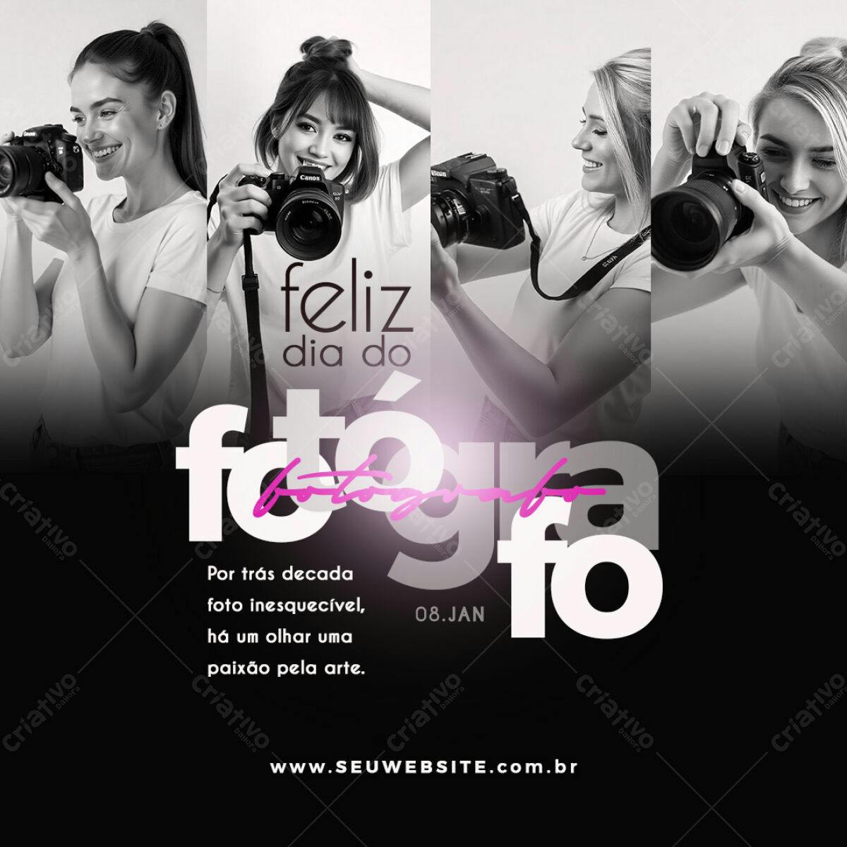 Post para Dia do Fotógrafo PSD Editável