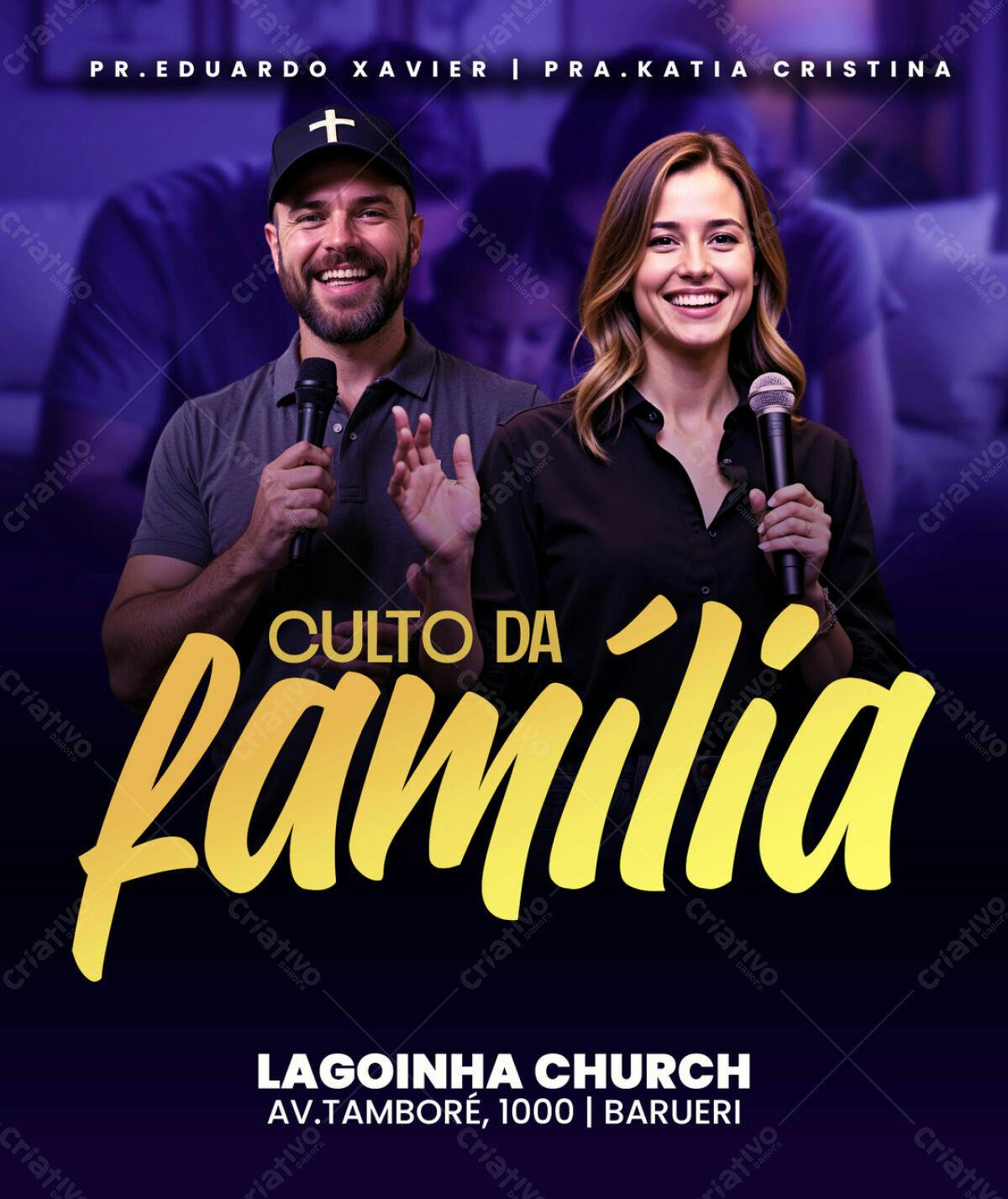 Flyer para Culto da Família PSD Editável