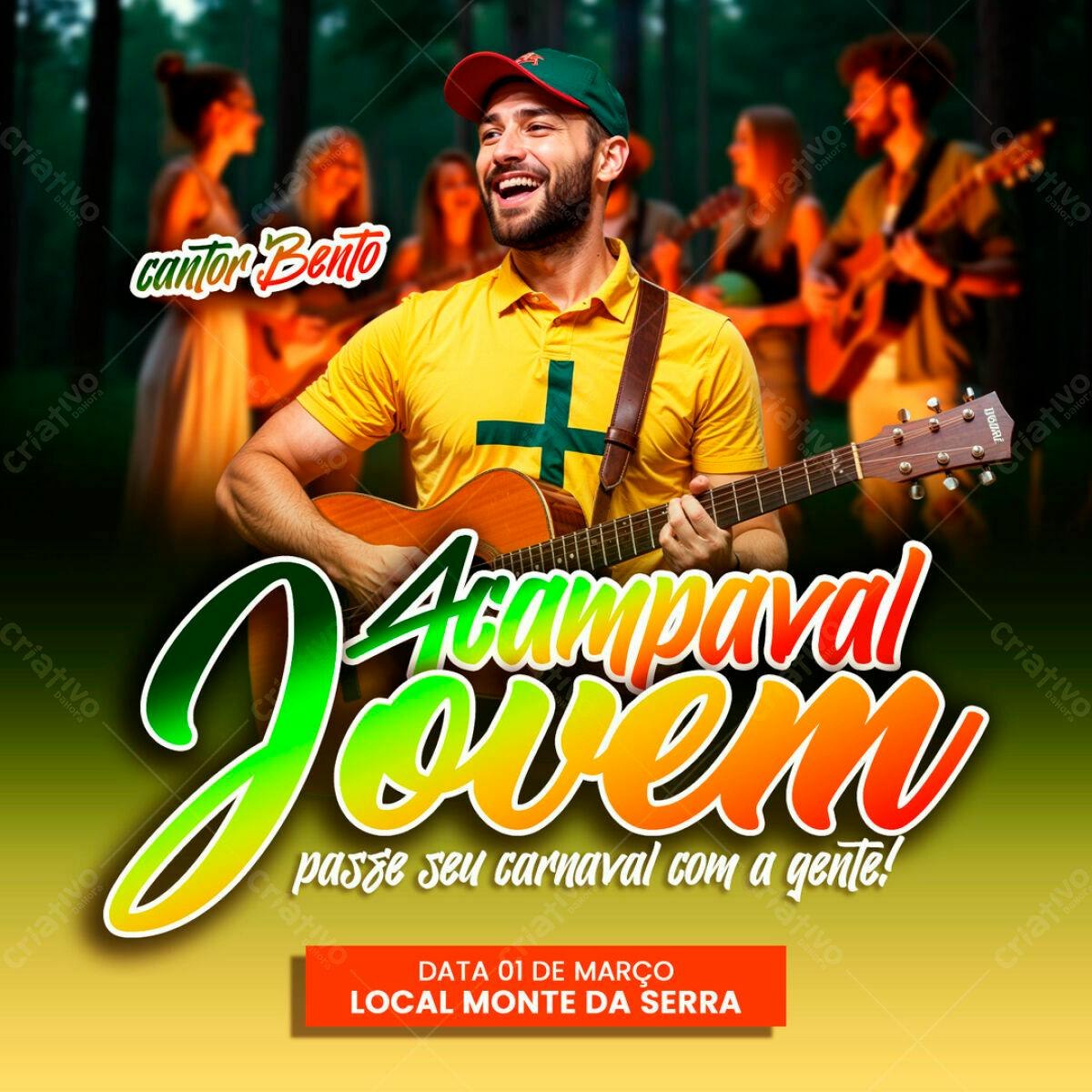 Flyer Acampaval Jovem Carnaval PSD Editável